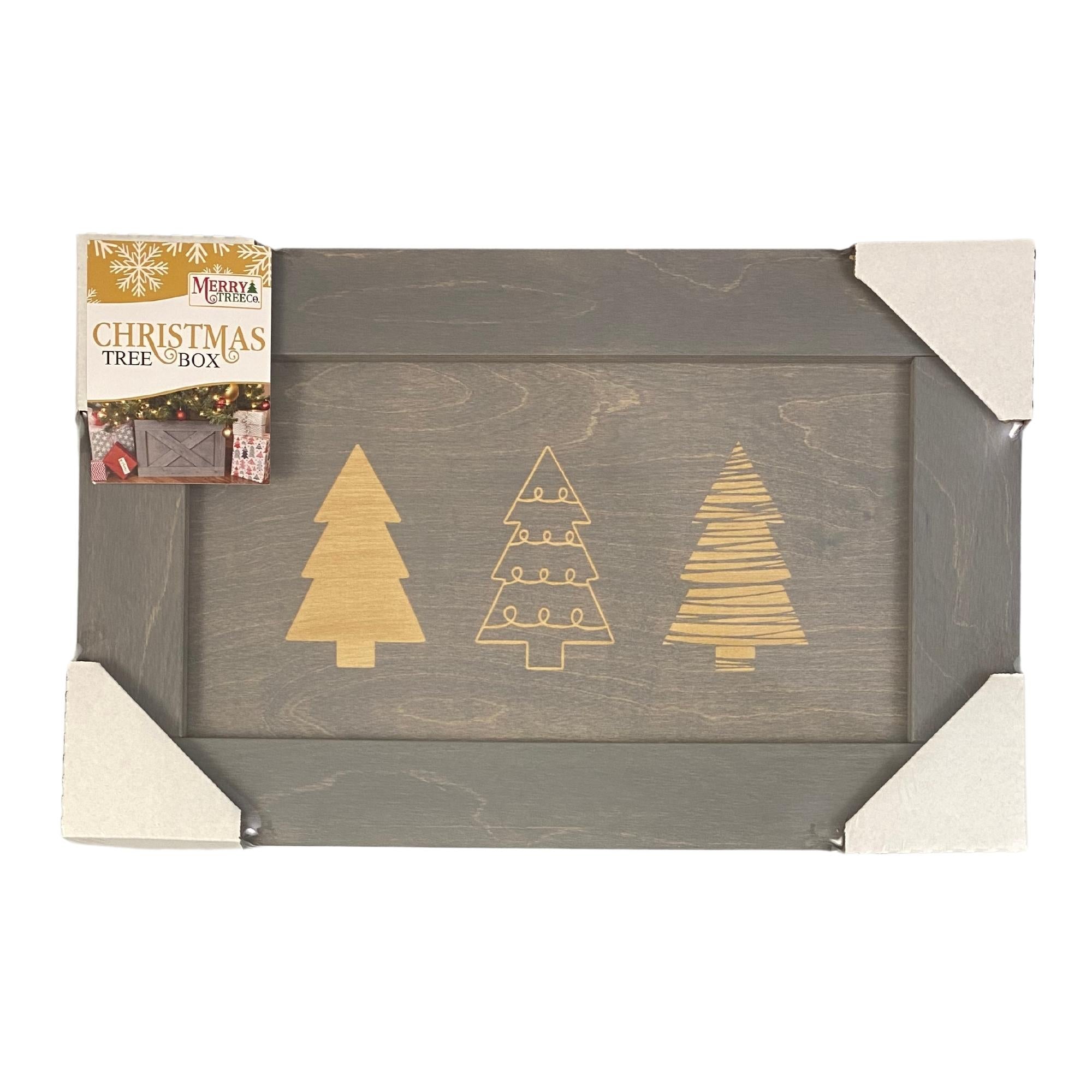 Front packaging of tree trio in grey.