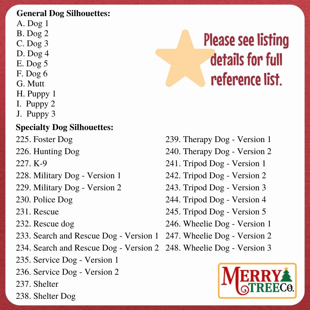 I ❤️ My Dog Series - General and Specialty Silhouettes