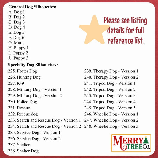 I ❤️ My Dog Series - General and Specialty Silhouettes